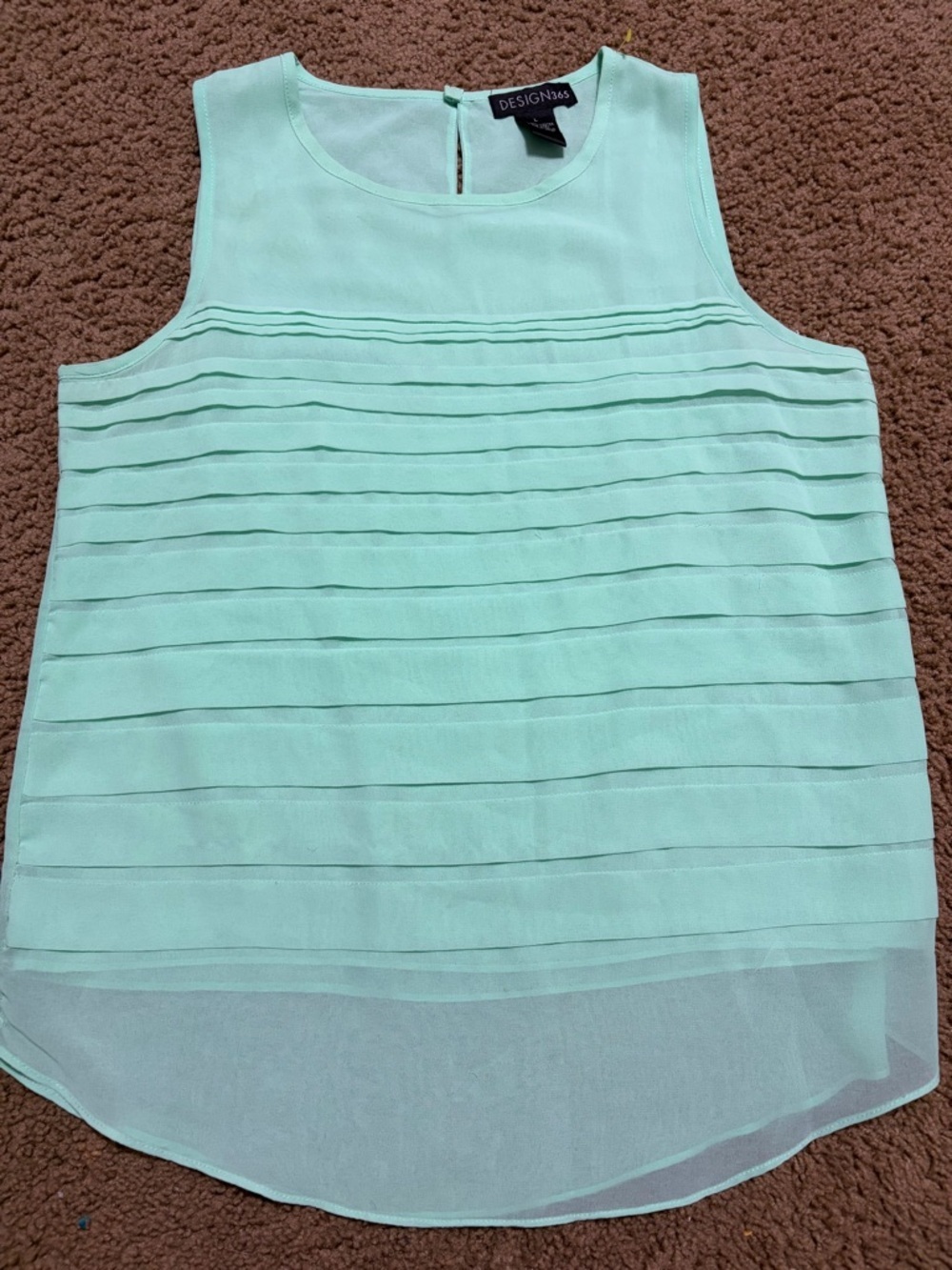 Layered Pintuck Sleeveless blouse - Mint Size Large - Picture 2 of 8